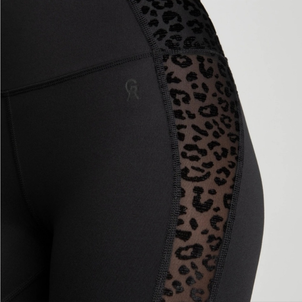 Good American Black Leopard Illusion Shapewear Leggings 2